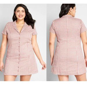 NWT ModCloth Daytime Dynamo Shirt Gingham Casual Plaid A-line Dress